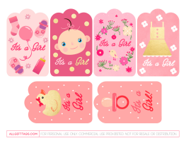 It's a Girl Gift Tags