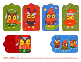 Owl Christmas Gift Tags