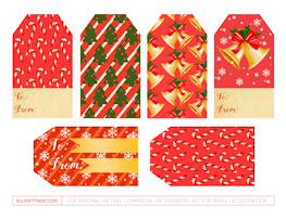 Red Christmas Gift Tags