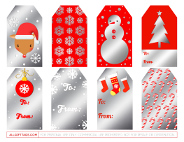 Silver Christmas Gift Tags