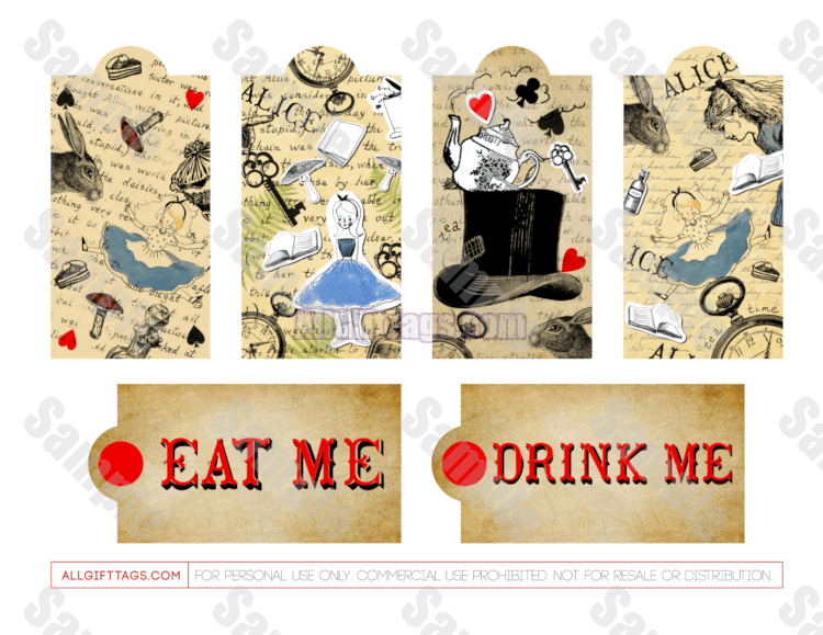 Alice in Wonderland Gift Tags