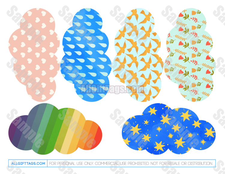 Cloud Shaped Gift Tags