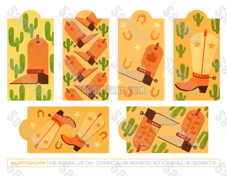 Cowboy Boot Gift Tags