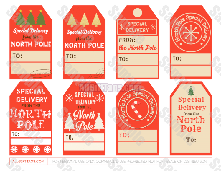 North Pole Gift Tags