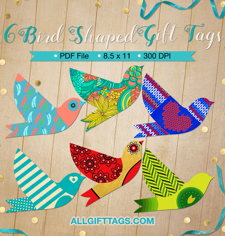 Bird Shaped Gift Tags