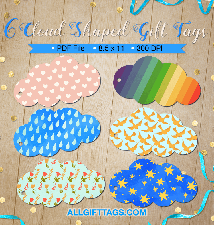 Cloud Shaped Gift Tags