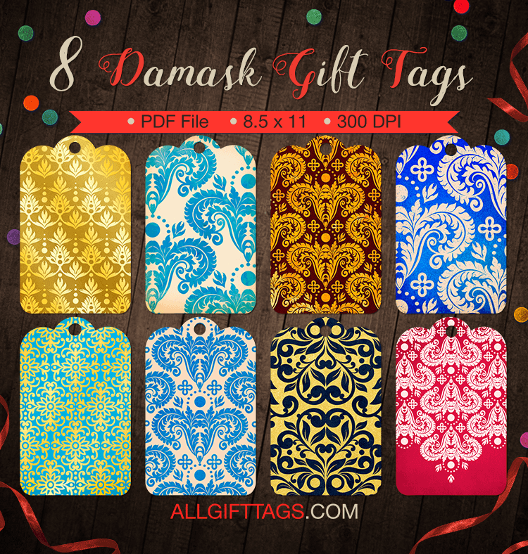 Damask Gift Tags