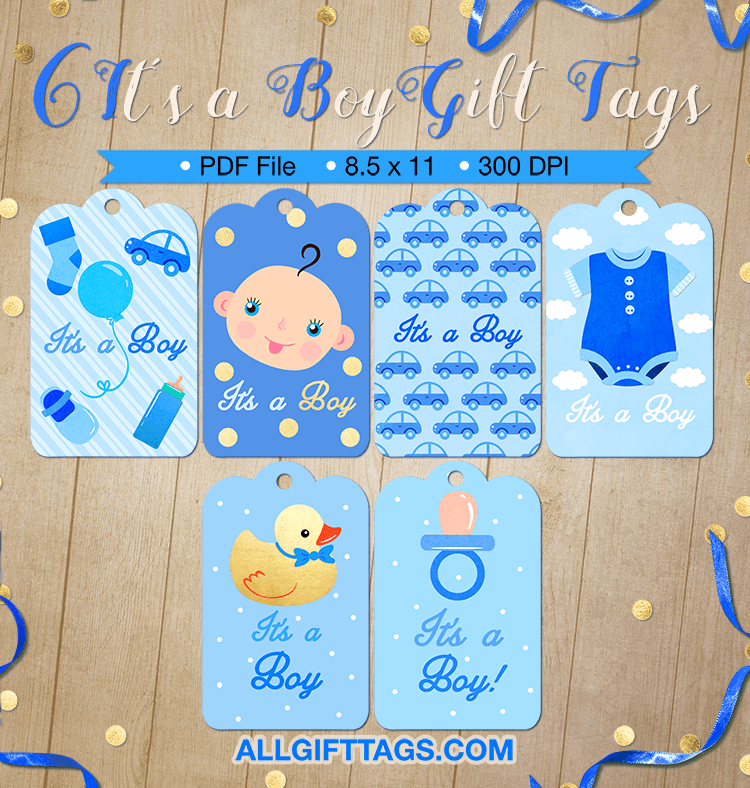 It's a Boy Gift Tags