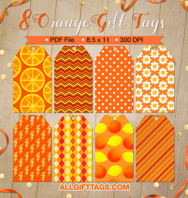 Orange Gift Tags