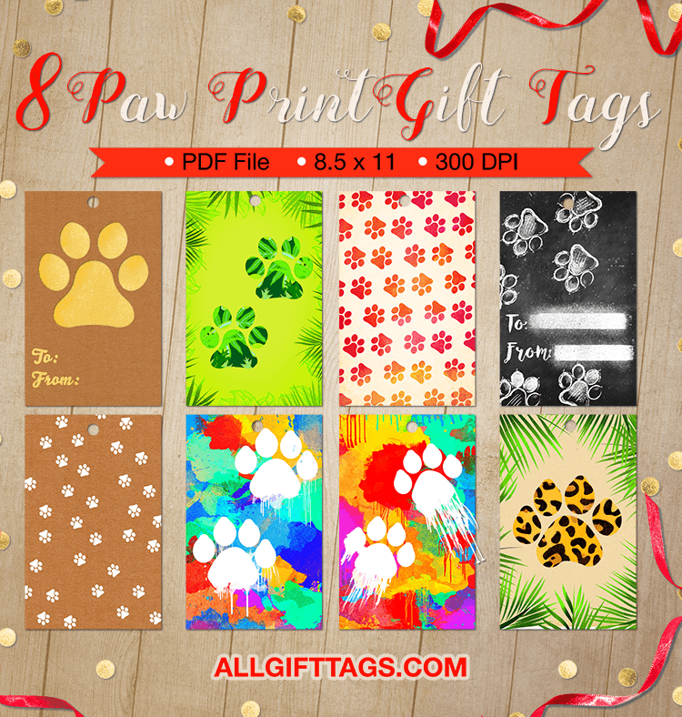 Paw Print Gift Tags