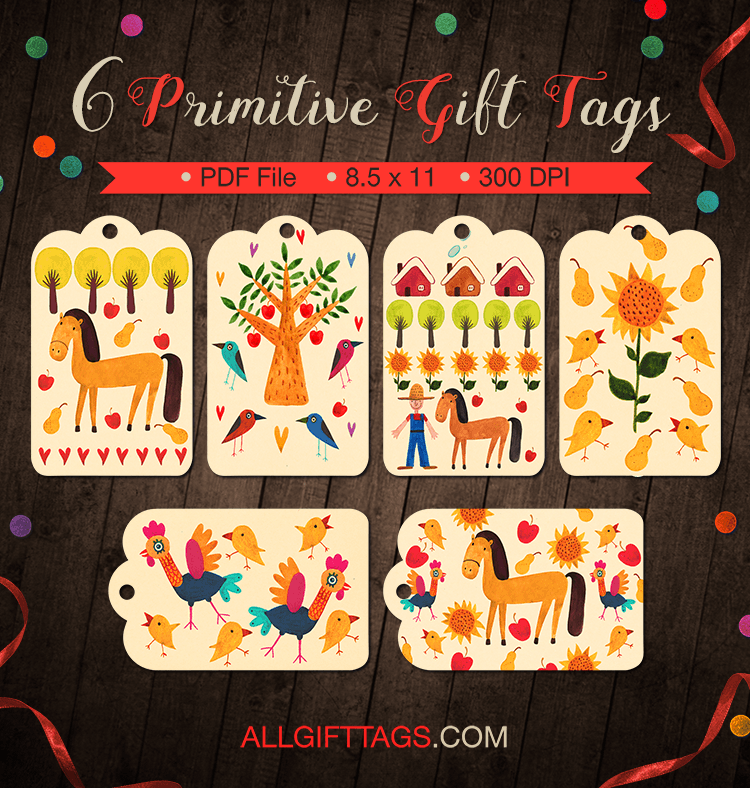 Primitive Gift Tags